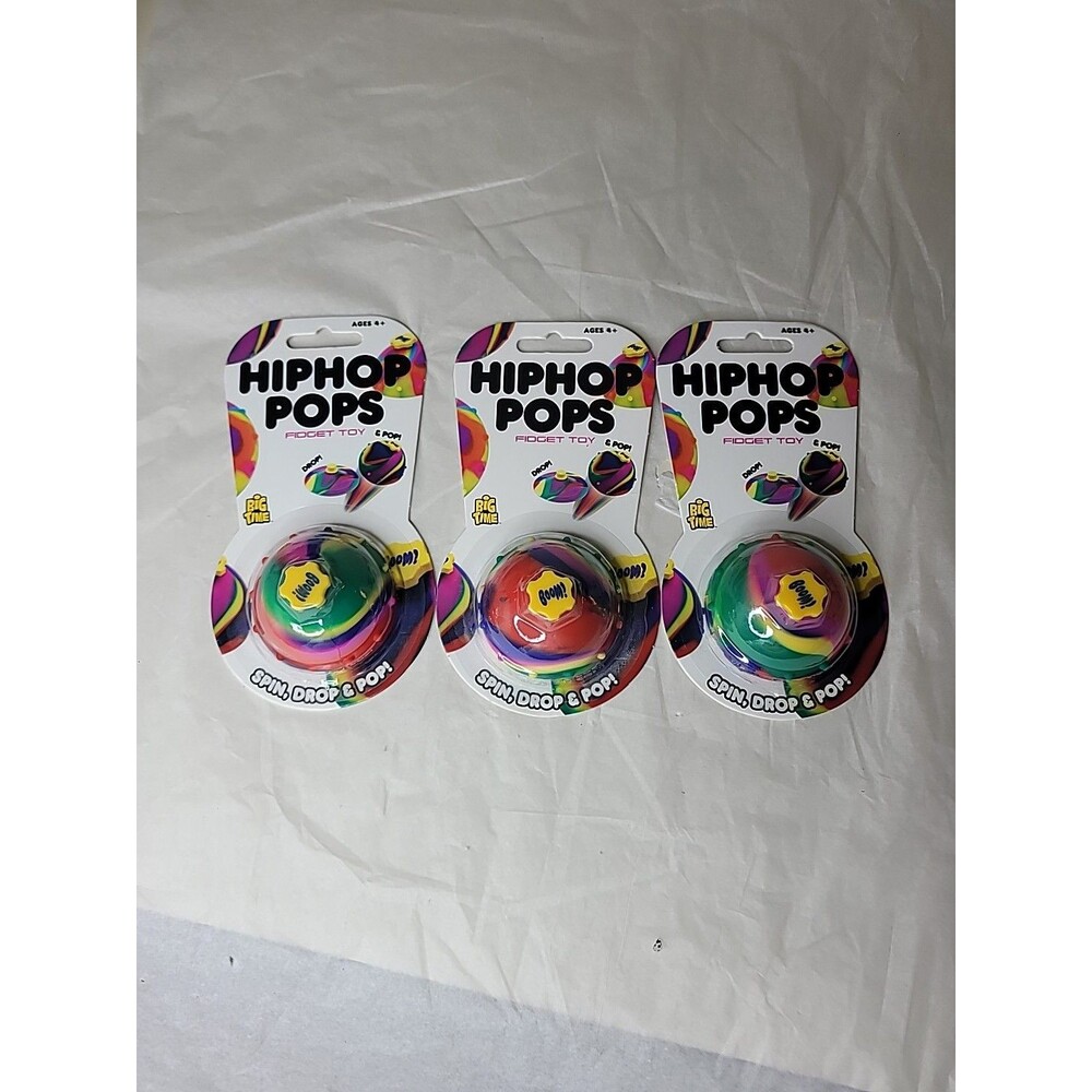 HipHop Pops Fidget Toy Bouncing Bowl Multi Color Viral Jumping Ball set of 3